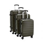 Amazon Basics - Juego de maletas rígidas de primera calidad: 56 cm, 68 cm y 78 cm, color verde